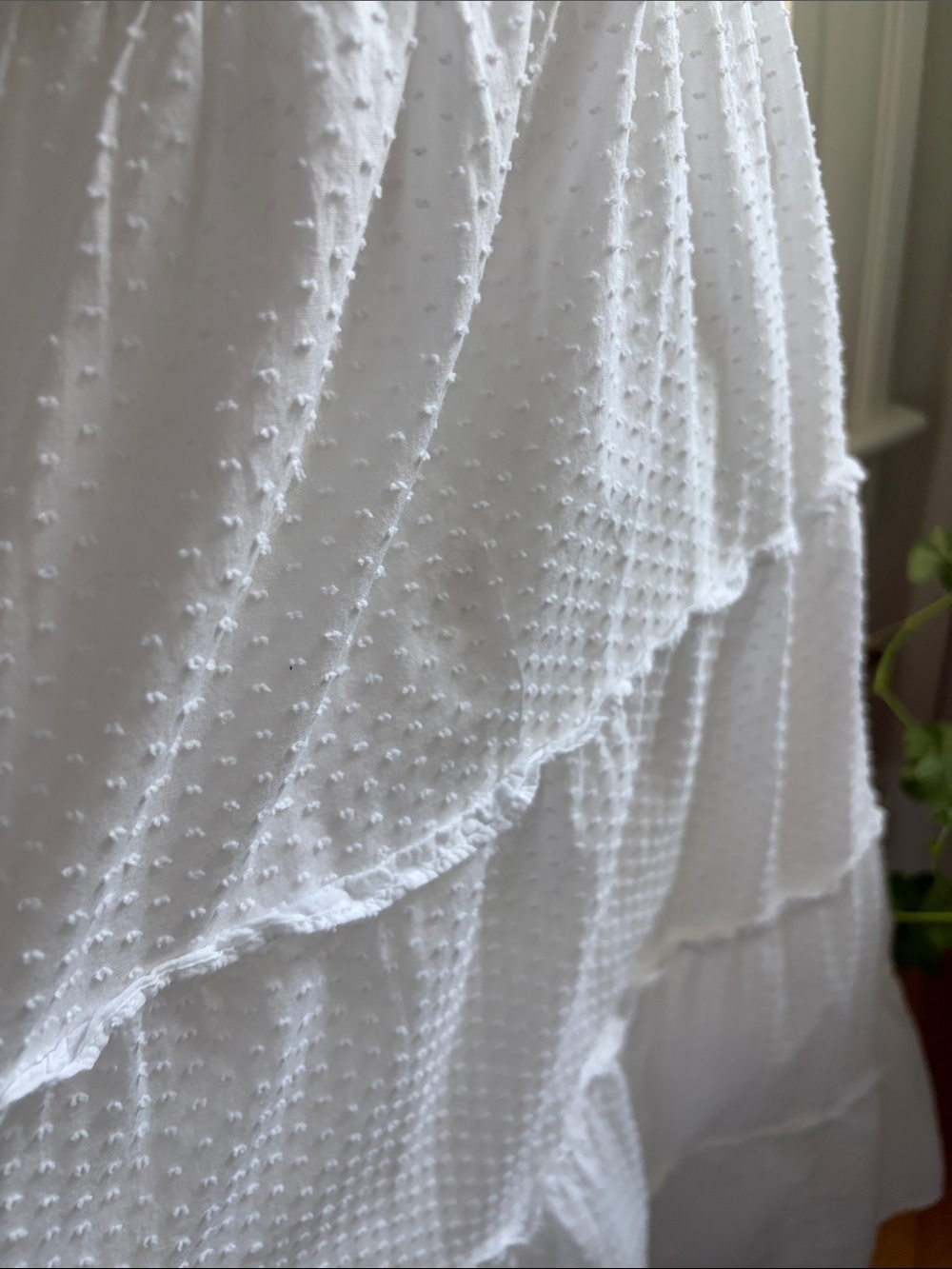 J. Crew White Smocked Tiered Swiss Dot Polkadot Maxi Dress with Ruffle Straps - Picture 3 of 9